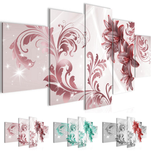 Wandbilder Wohnzimmer XXL Blumen Lilien Moderne Bild Abstrakt